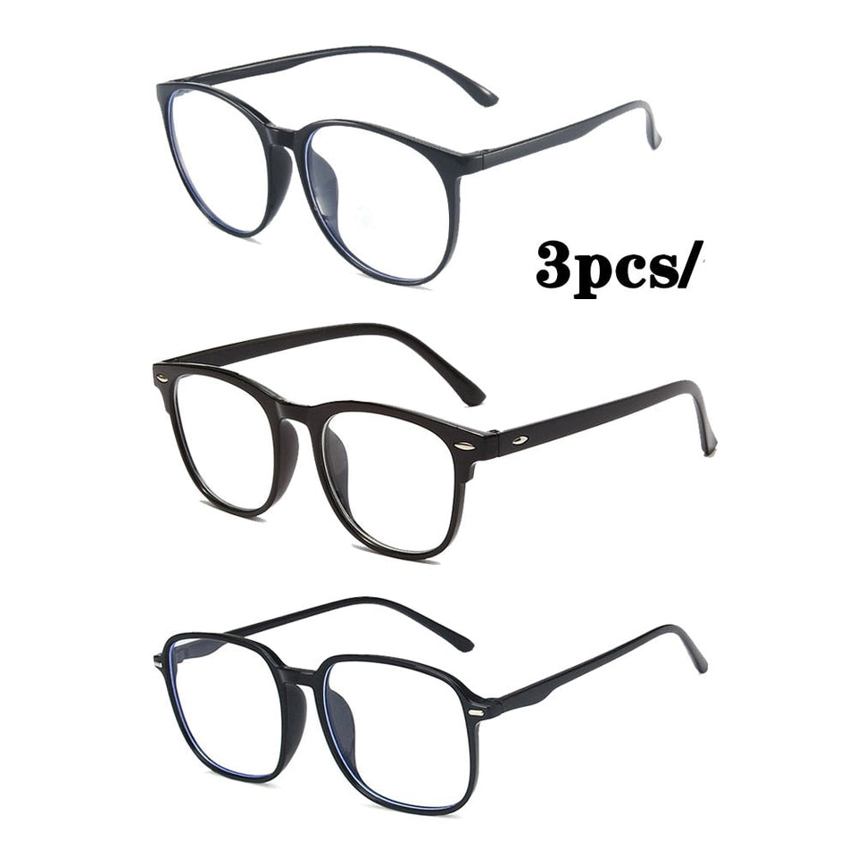 TTB   Ensemble de 3paires Lunettes rondes Anti-lumière bleue